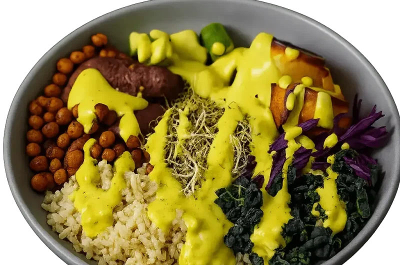 Earthy Veggie Loaded Rice Bowls with Japanese Sweet Potato