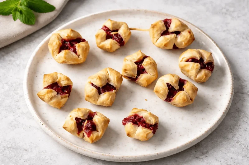 Cranberry Brie Puff Pastry Bites