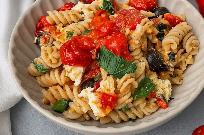 Paleo Baked Feta Pasta with Olives (Grain-Free)