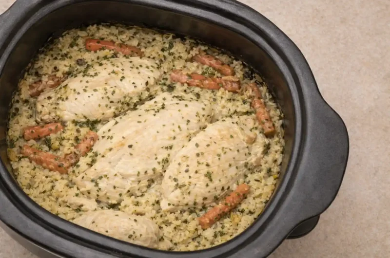 Creamy Slow Cooker Chicken & Wild Rice