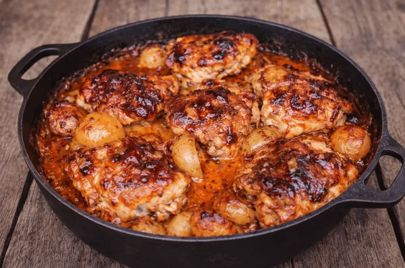 One-Pan Creamy Garlic Chicken and Potatoes