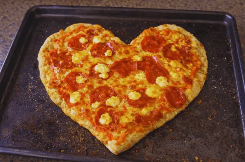 Swicy Hot Honey Pizza Hearts with Roasted Tomato Sauce
