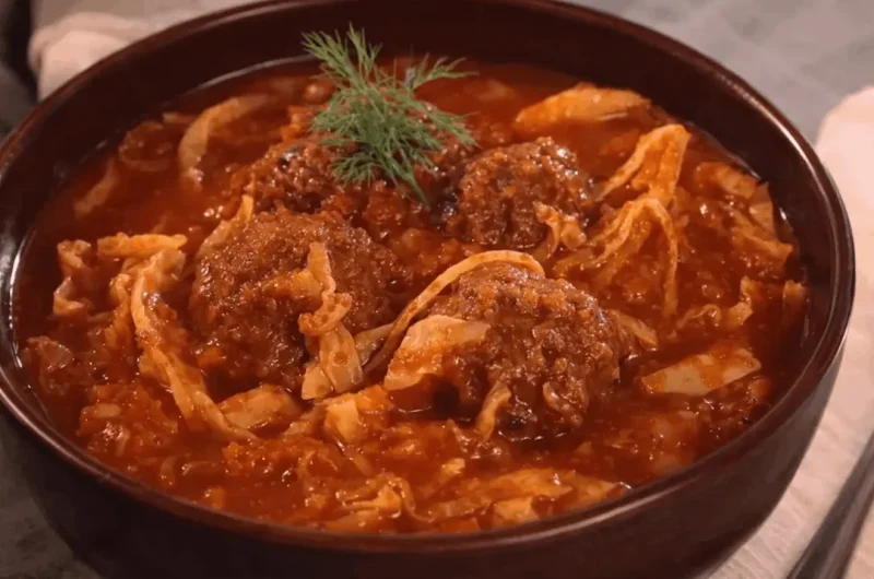 Unstuffed Cabbage Meatball Soup (Sweet & Sour)