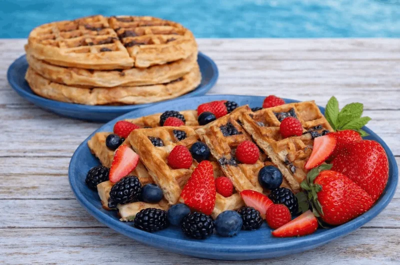 Delicious Lemon Blueberry Waffles