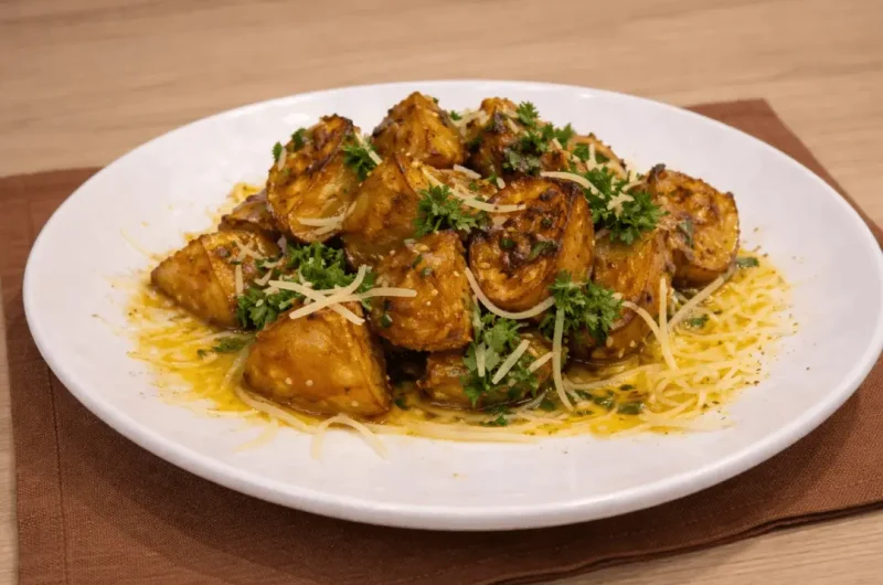 Crispy Garlic and Herb Roasted Holiday Potatoes