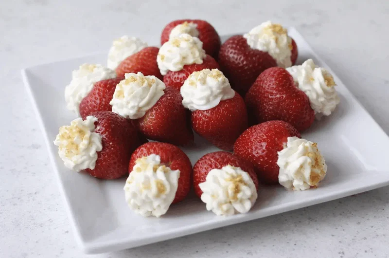  Super Easy Cheesecake Stuffed Strawberries