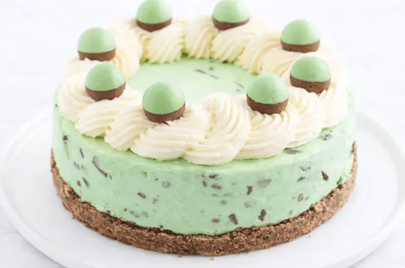 The Easiest No-Bake Mint Aero Cheesecake