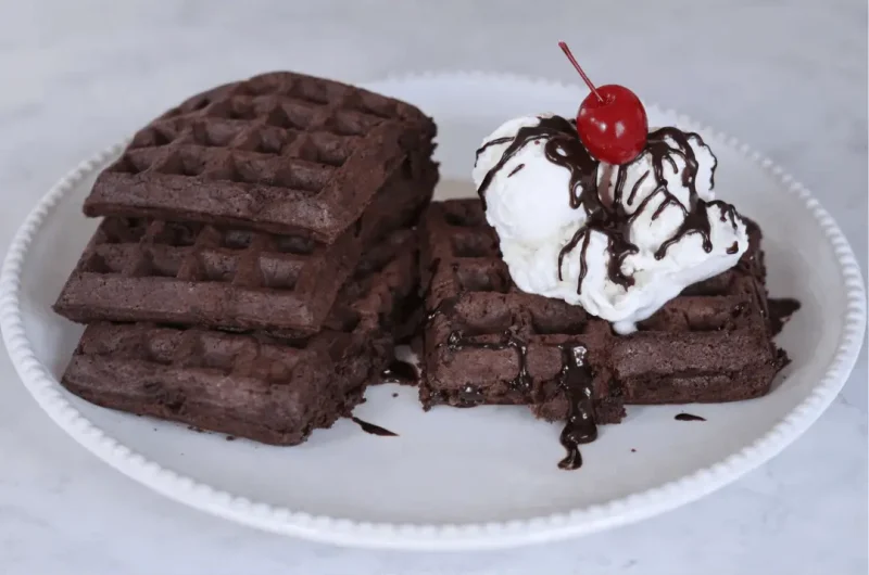 Super Indulgent Fudgy Brownie Waffles