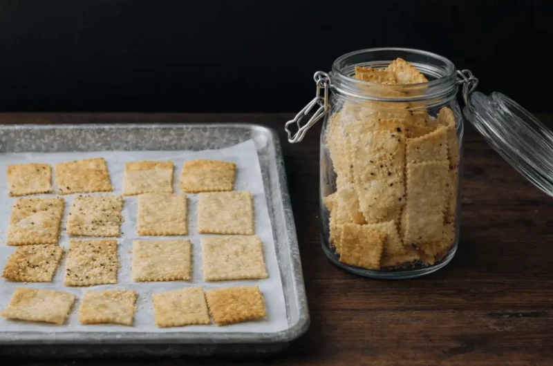 The BEST 3-Ingredient Sourdough Discard Crackers