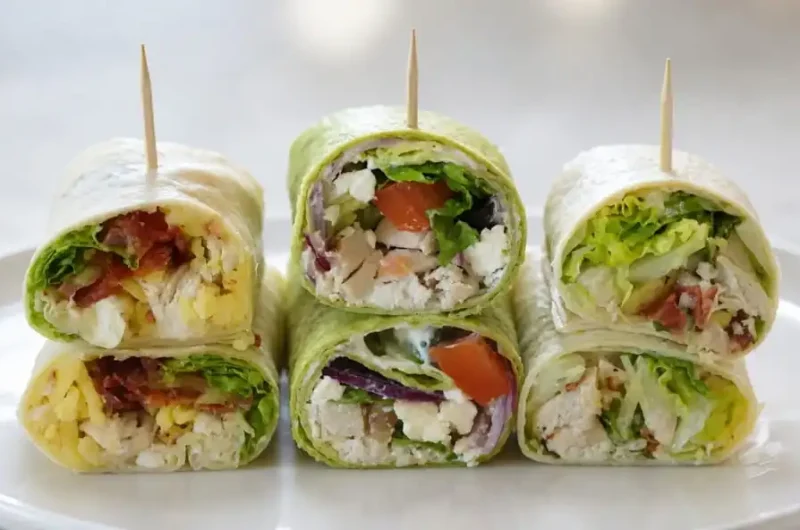 3 Quick & Easy Rotisserie Chicken Wraps (Perfect for Lunch!)