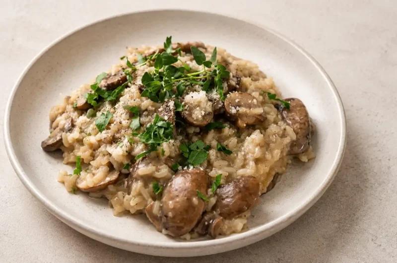 The Creamiest Mushroom Risotto Recipe (No Heavy Cream!)