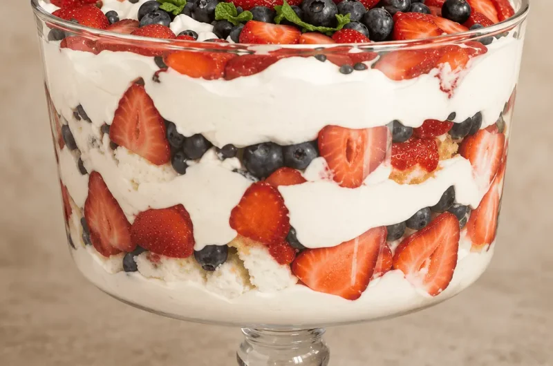 The Easiest No-Bake 4th of July Berry Trifle