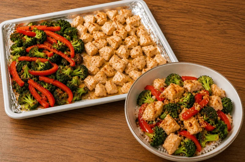 Sheet Pan Garlic Ginger Chicken and Broccoli