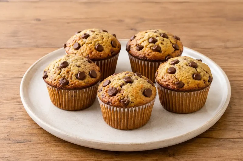 The Best Banana Chocolate Chip Muffins (Moist and Easy!)