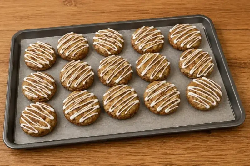 Super Easy Pumpkin Snickerdoodle Cookies with Icing