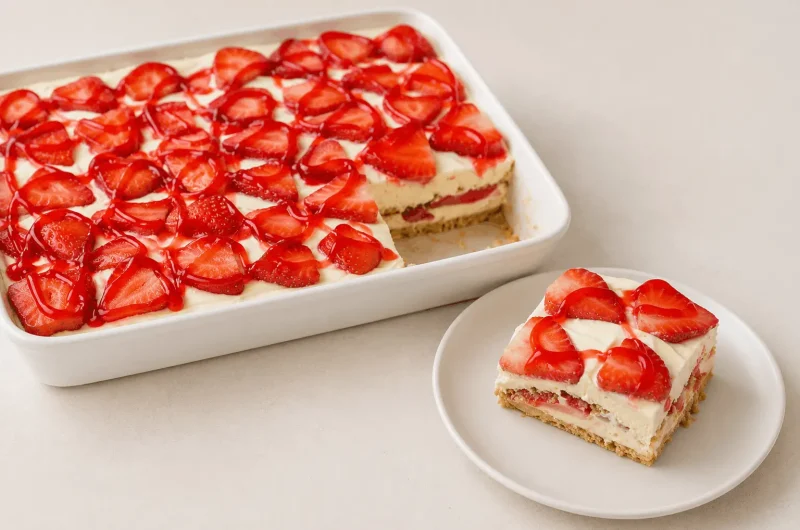 No-Bake Strawberries and Cream Icebox Cake