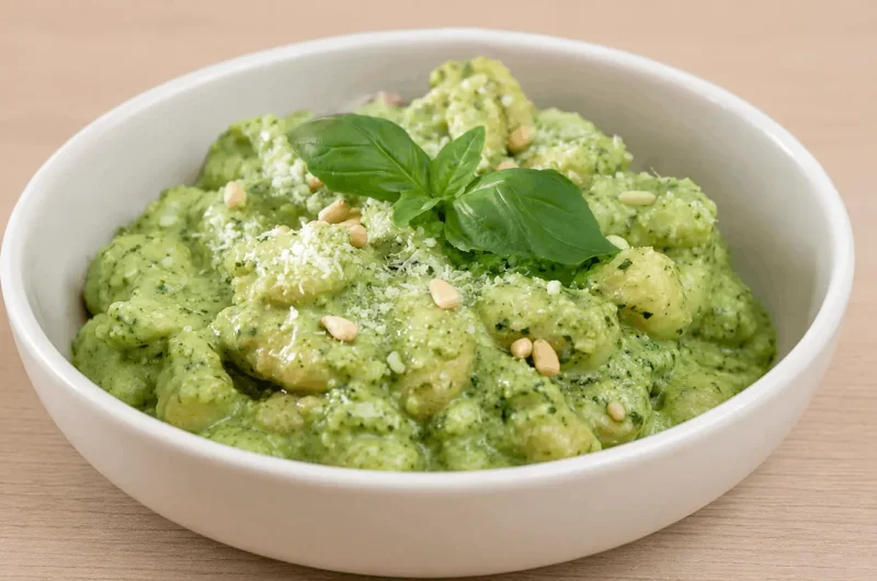 Authentic Homemade Potato Gnocchi and Fresh Basil Pesto