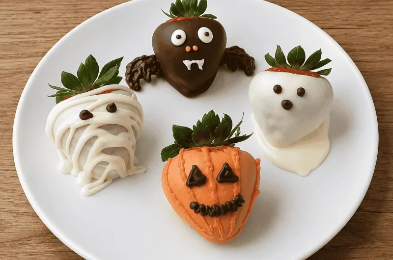 Spooky Chocolate Covered Strawberries (Mummies, Ghosts, Pumpkins, and Bats!)