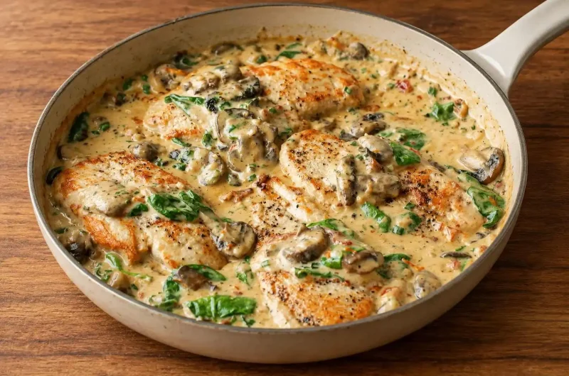 Creamy Tuscan Chicken with Sun-Dried Tomatoes and Mushrooms