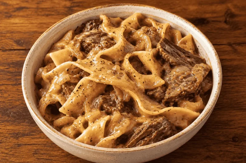 French Onion Beef and Noodles