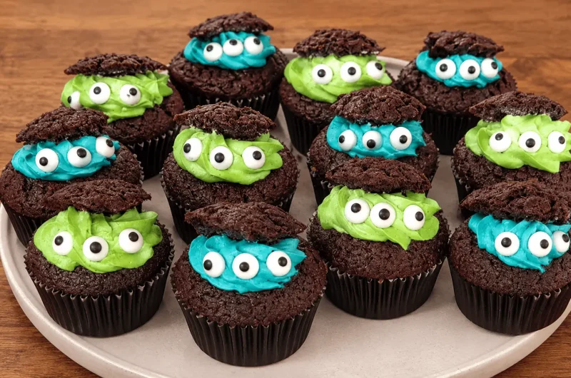 Easy Halloween Monster Chocolate Cupcakes