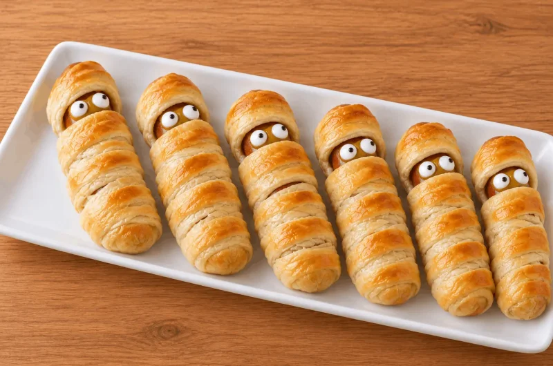Super Easy Mummy Hot Dogs for Halloween